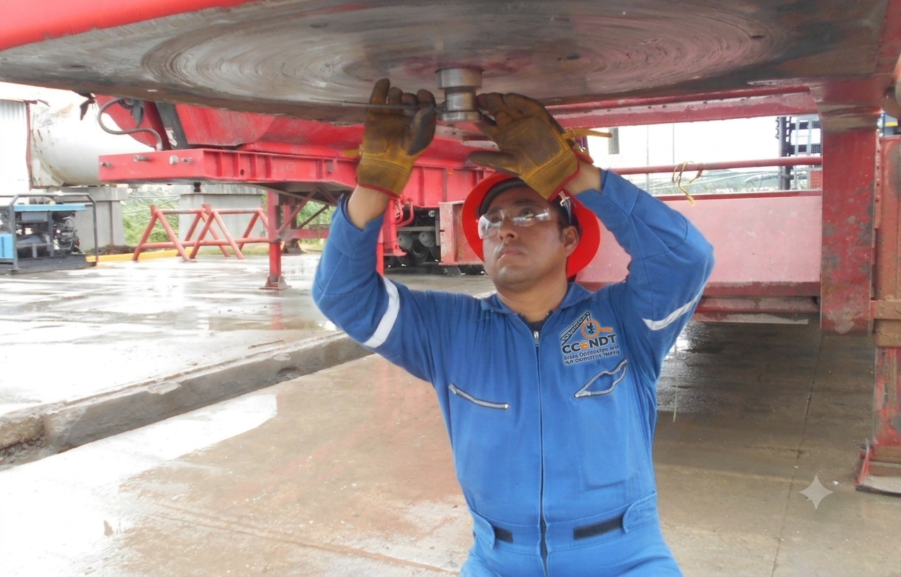 Inspección de perno rey bajo remolque